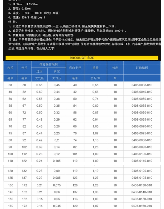 耐高温通风软管